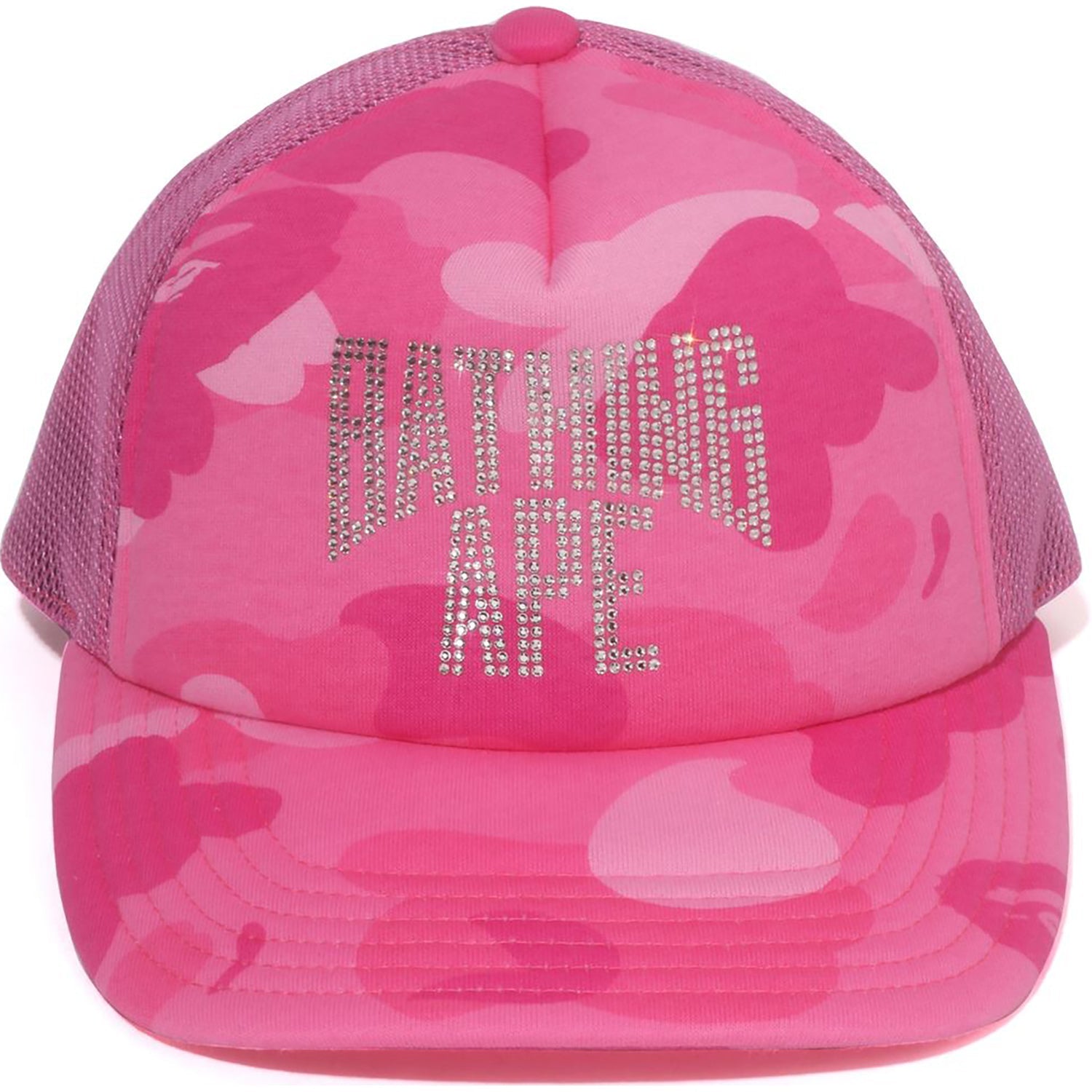 COLOR CAMO CRYSTAL BATHING APE LOGO MESH CAP LADIES