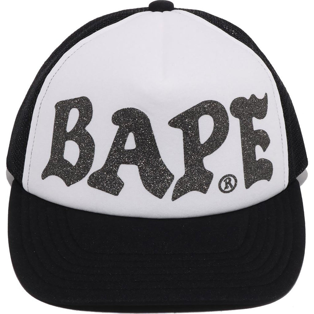 BAPE GLITTER PRINT MESH CAP MENS
