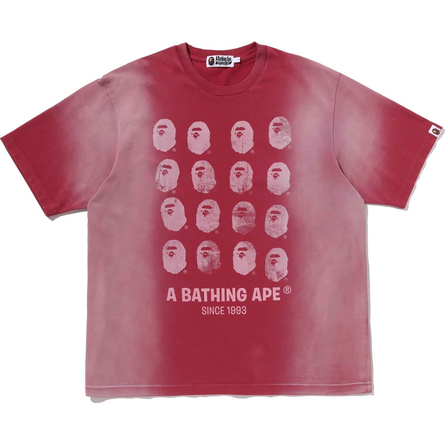 BLEACHED MULTI APE HEAD LOGO RELAXED FIT TEE MENS