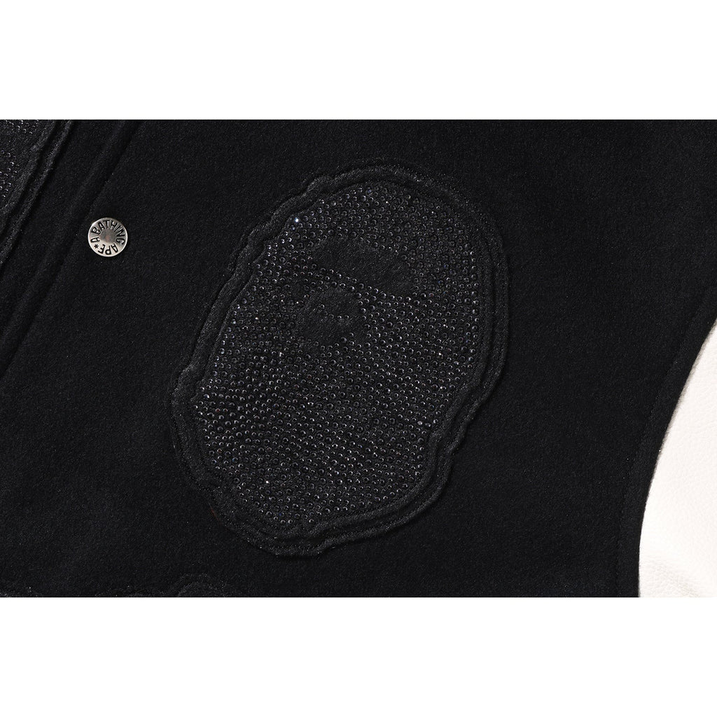 BAPE X SWAROVSKI - DETACHABLE HOODIE VARSITY JACKET MENS