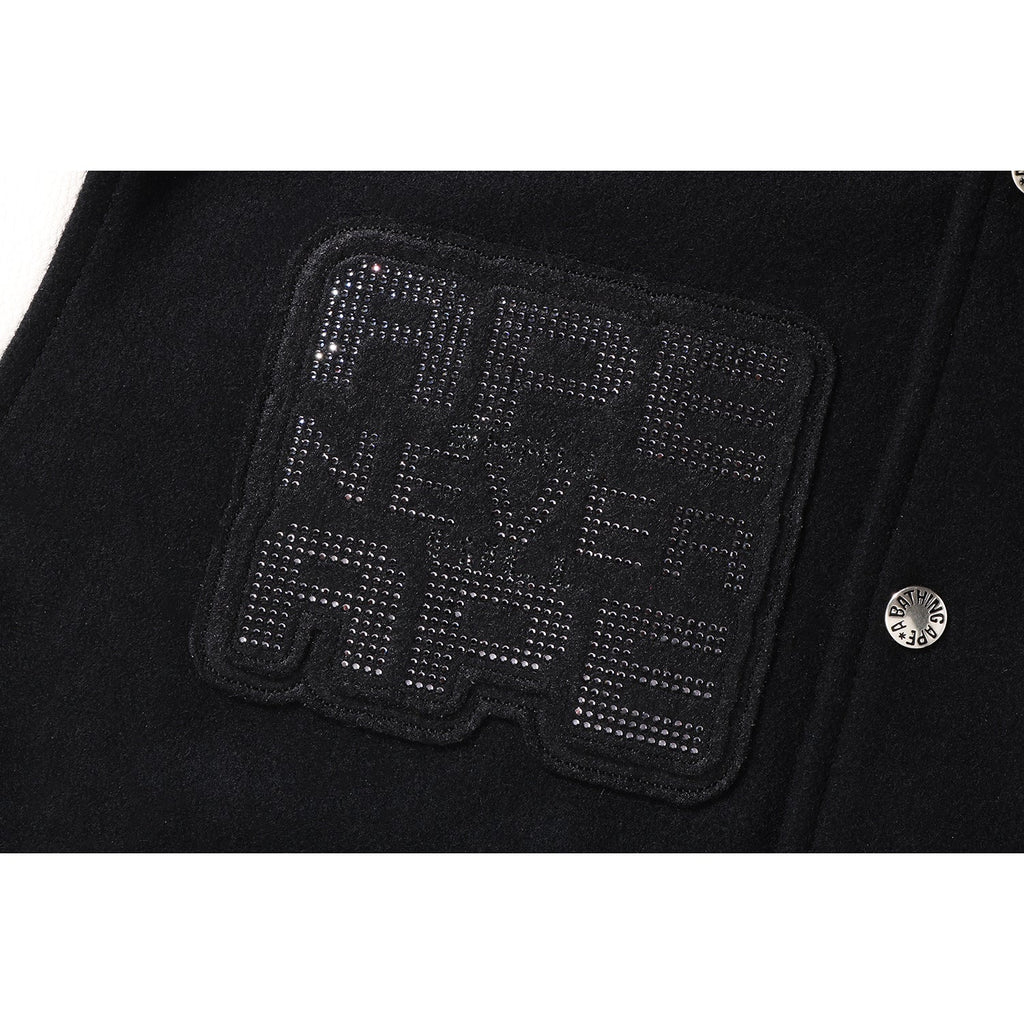 BAPE X SWAROVSKI - DETACHABLE HOODIE VARSITY JACKET MENS