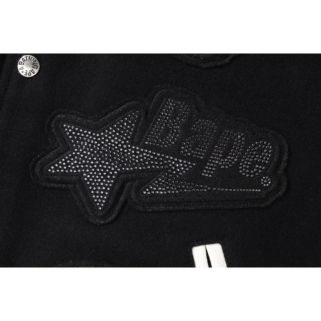 BAPE X SWAROVSKI - DETACHABLE HOODIE VARSITY JACKET MENS