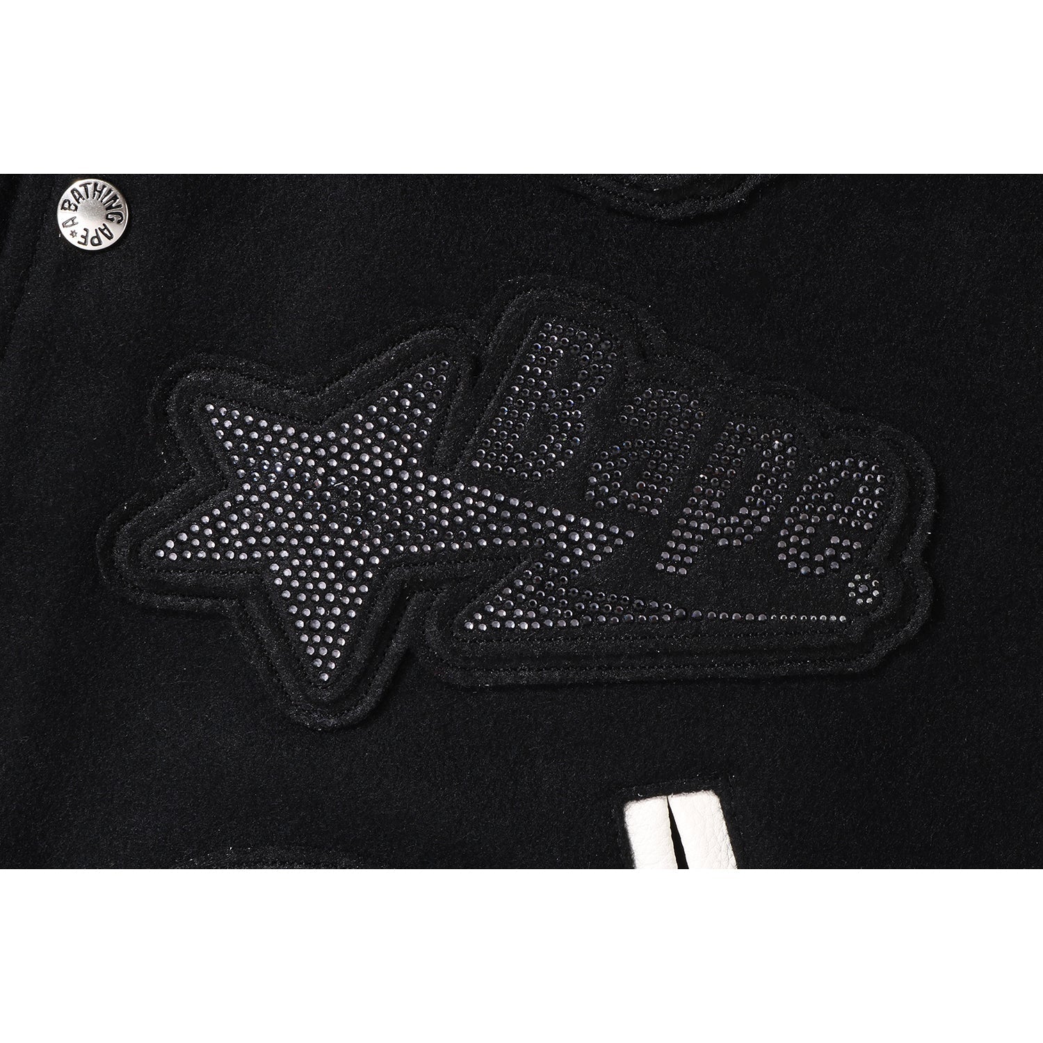 BAPE X SWAROVSKI - DETACHABLE HOODIE VARSITY JACKET MENS