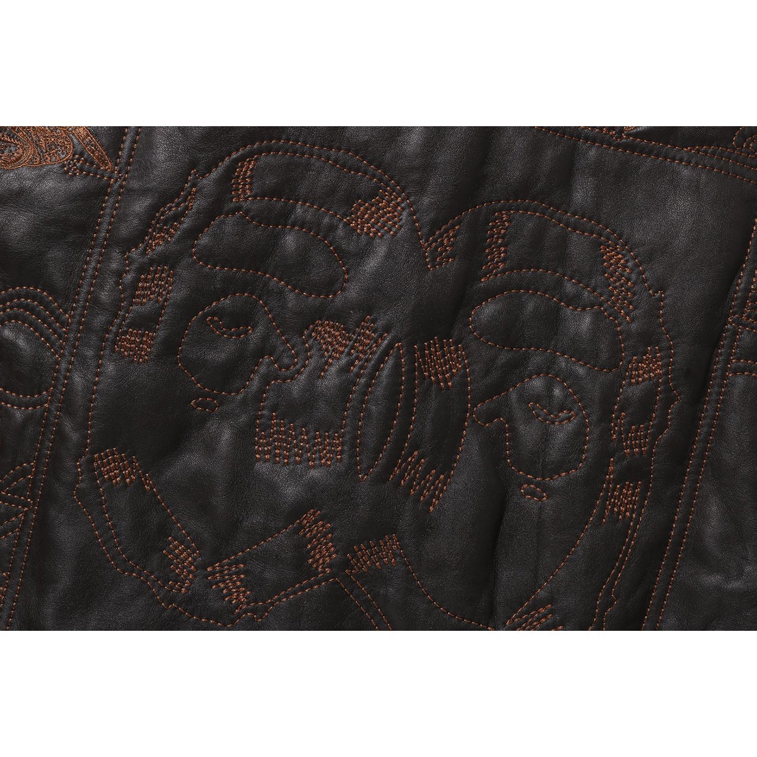 MULTI LOGO QUILTED LEATHER BOMBER JACKET MENS