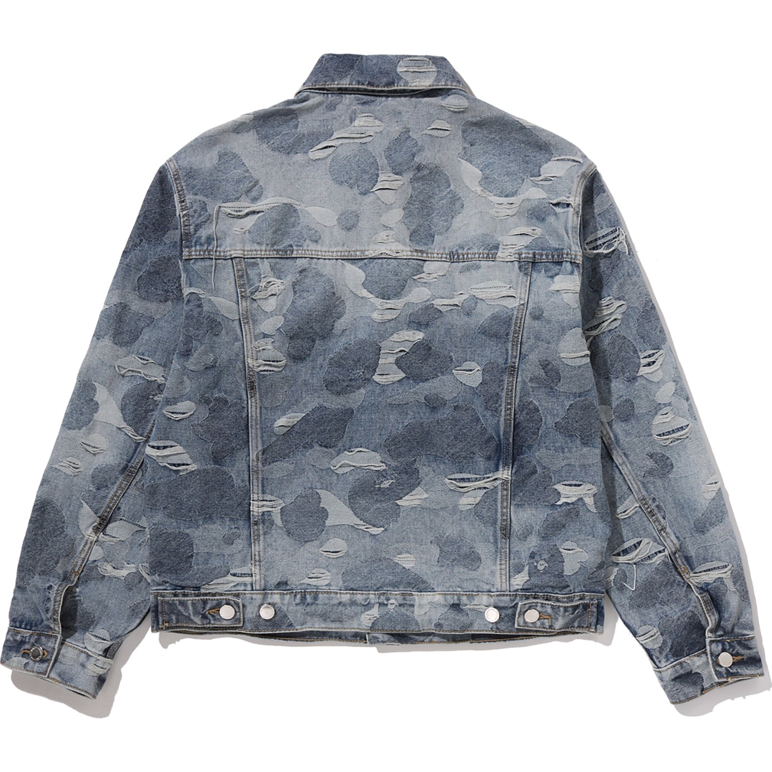 SOLID CAMO JACQUARD DENIM TRUCKER JACKET MENS