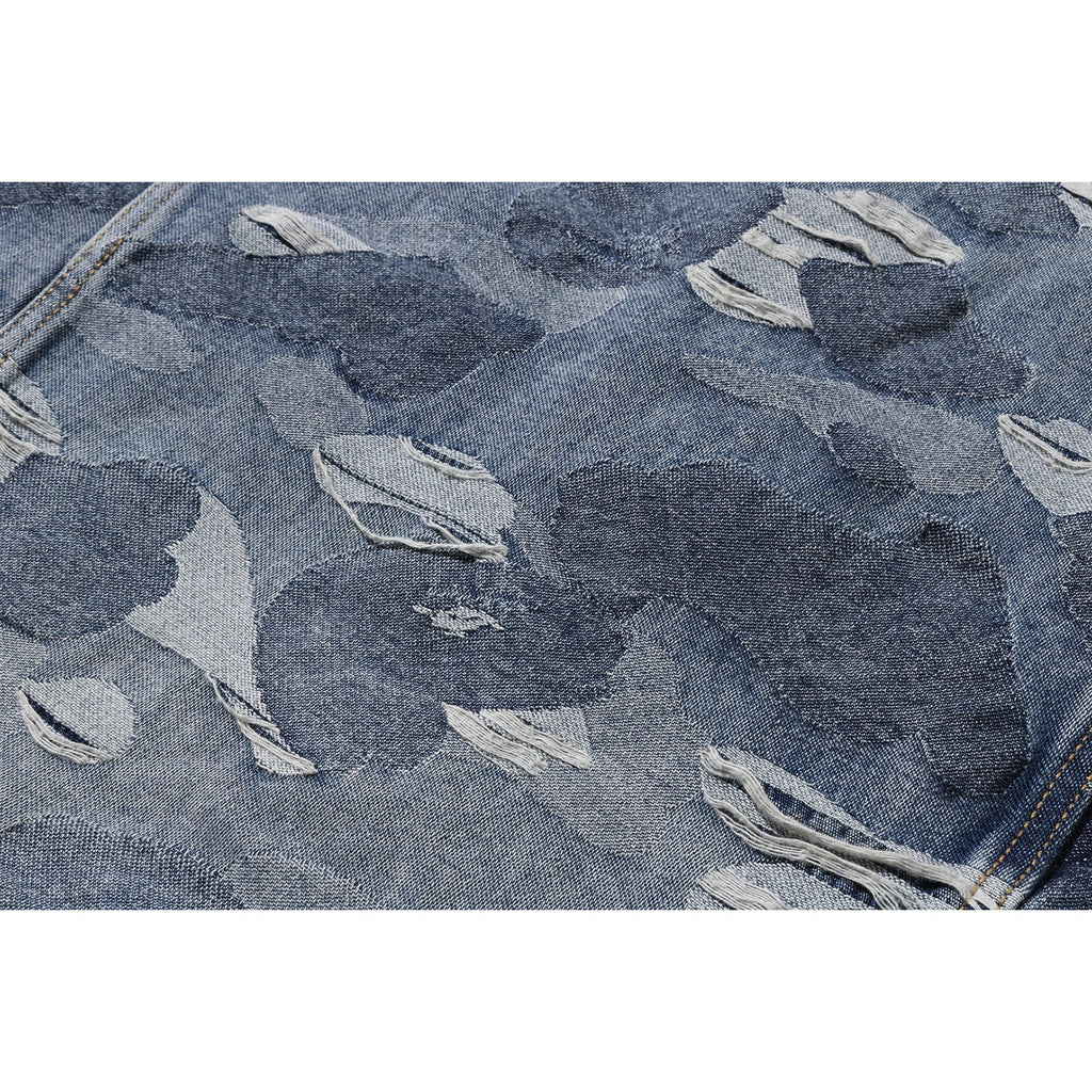 SOLID CAMO JACQUARD DENIM TRUCKER JACKET MENS