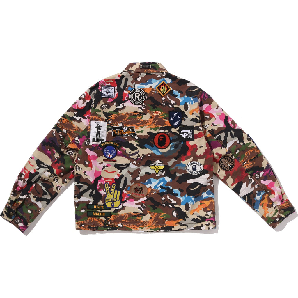 HYBRID CAMO MULTI BADGE JACKET MENS