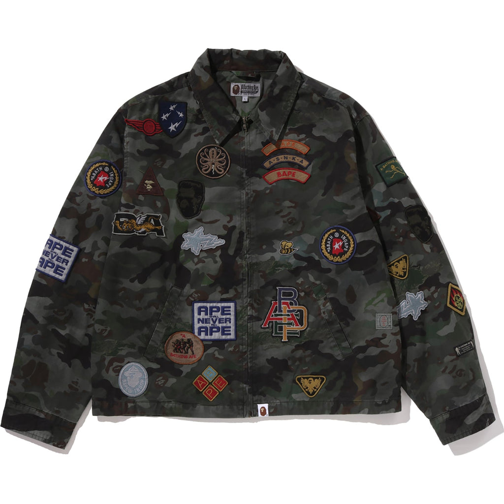 HYBRID CAMO MULTI BADGE JACKET MENS