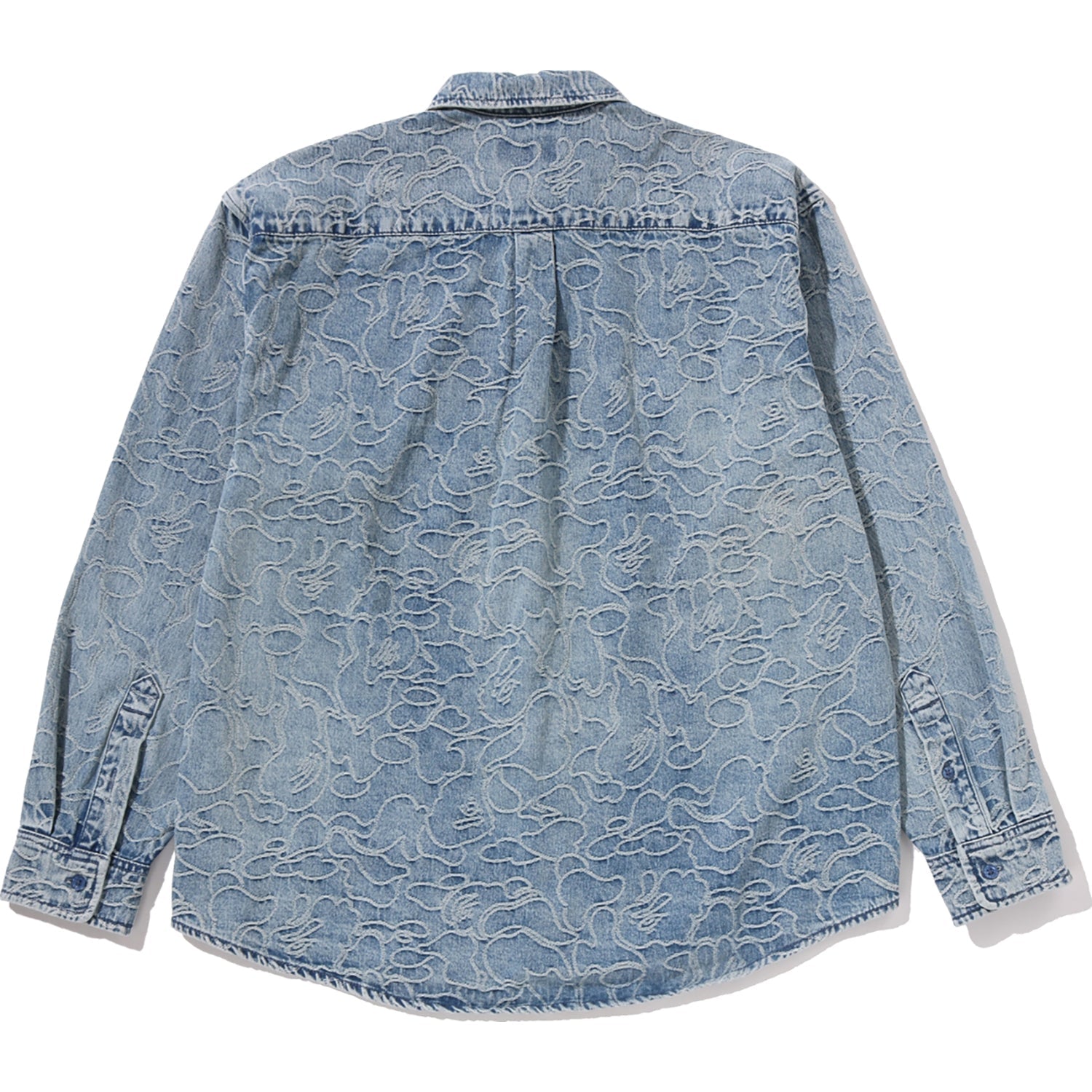 ONE POINT LINE CAMO JACQUARD DENIM LS SHIRT MENS