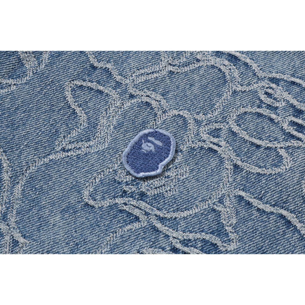 ONE POINT LINE CAMO JACQUARD DENIM LS SHIRT MENS