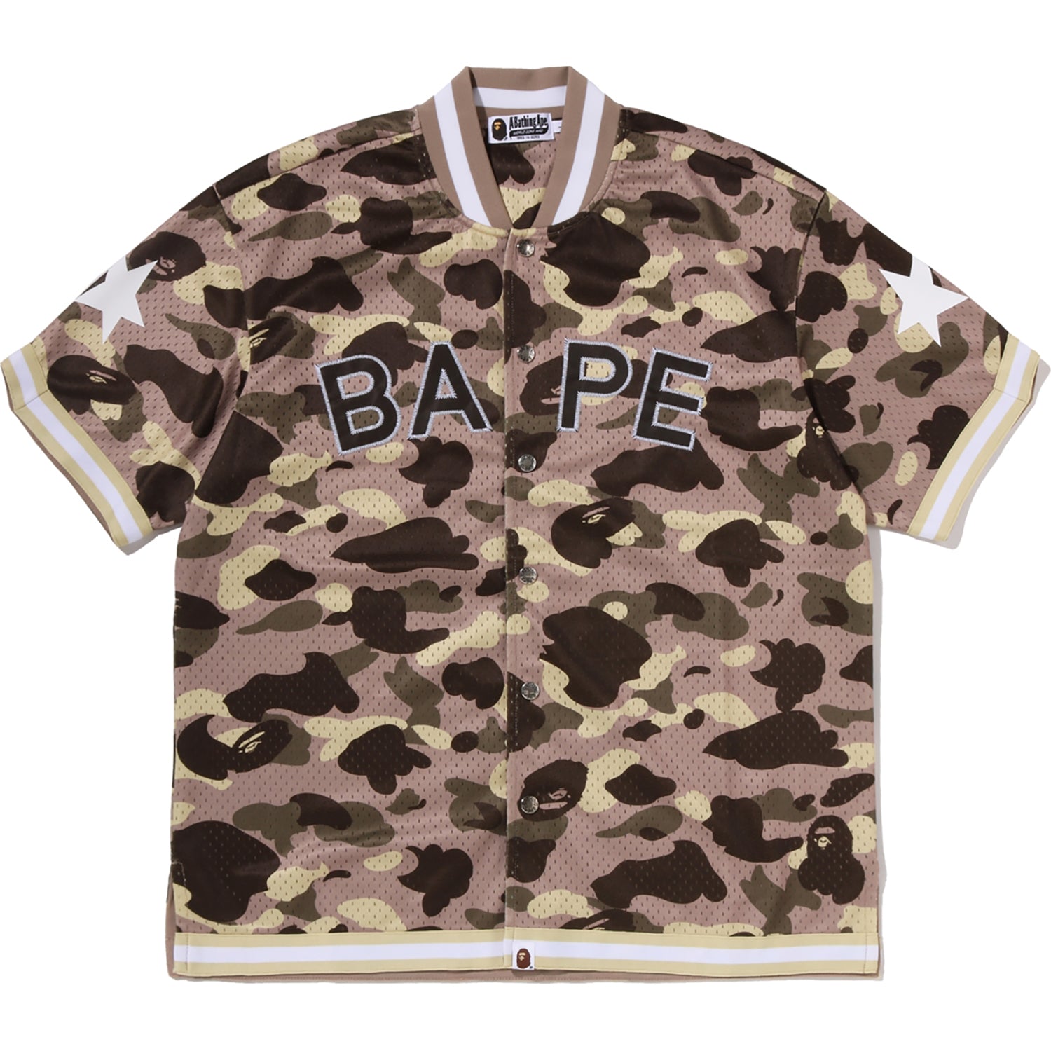 COLOR CAMO MESH WARM UP RELAXED FIT SHIRT MENS