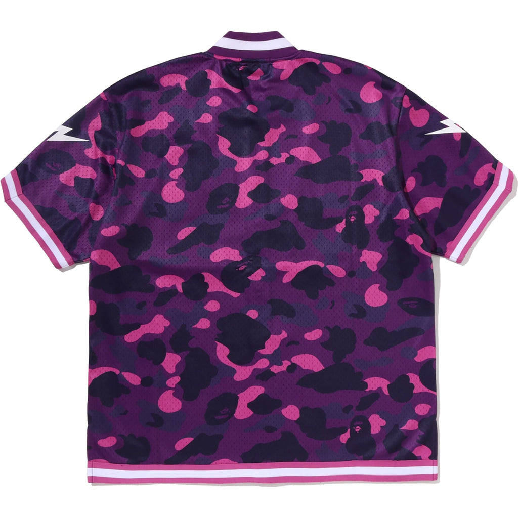 COLOR CAMO MESH WARM UP RELAXED FIT SHIRT MENS