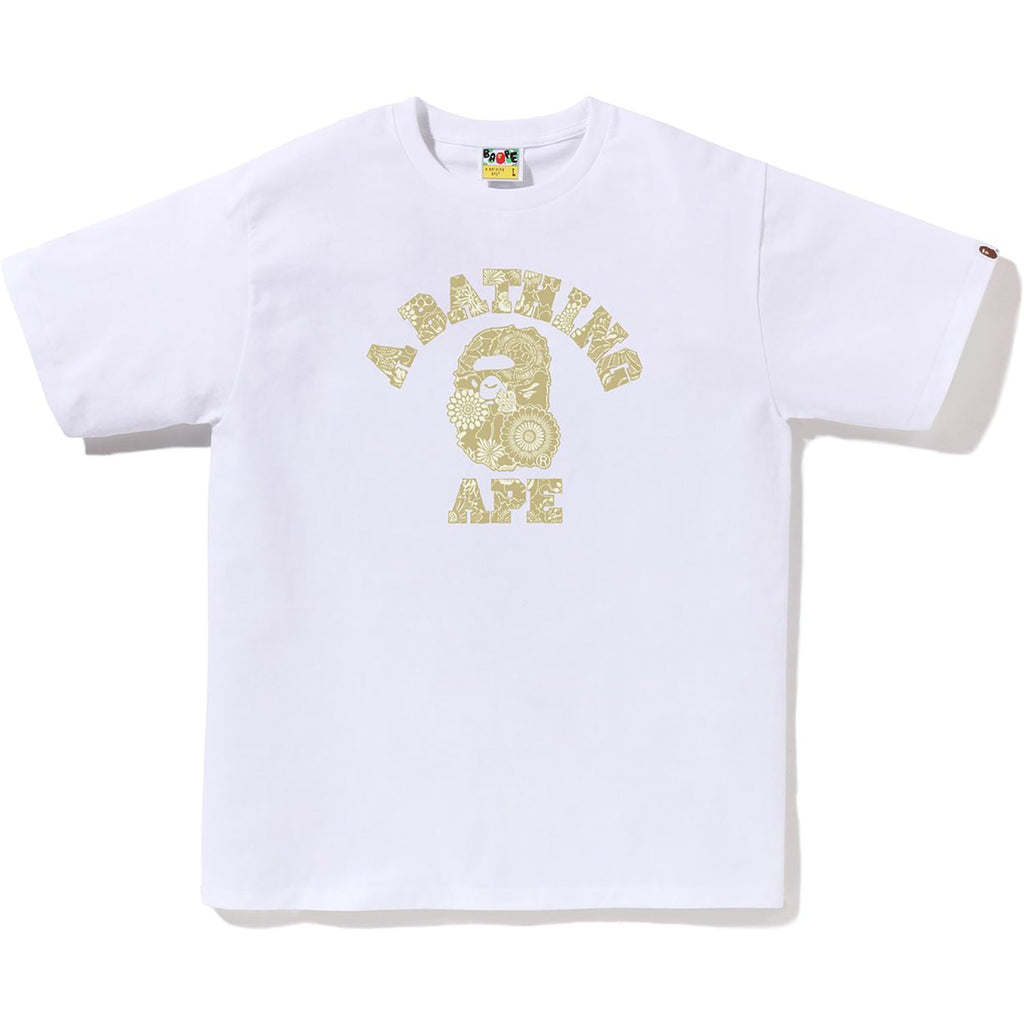 JAPANESE INDIGO ART CAMO COLLEGE TEE MENS