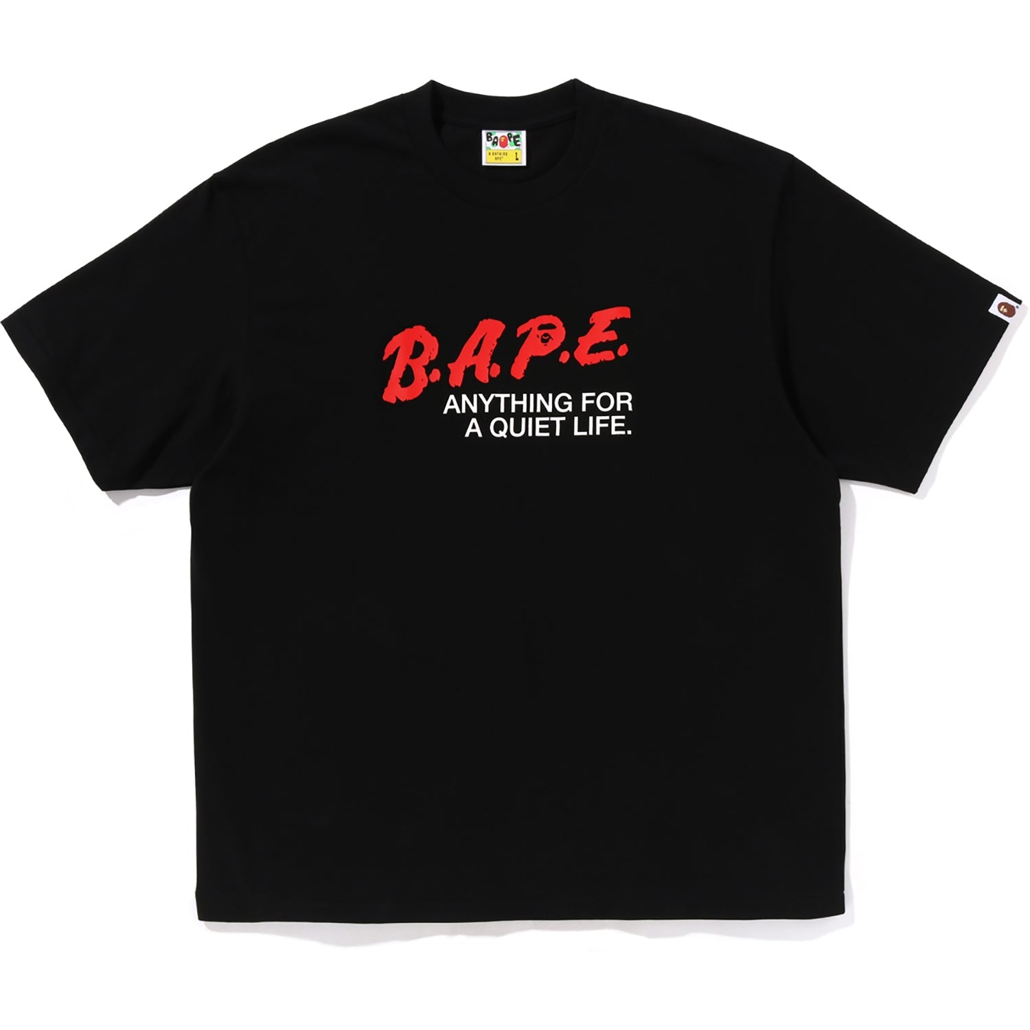 BAPE MOTTO LOGO RELAXED FIT TEE MENS