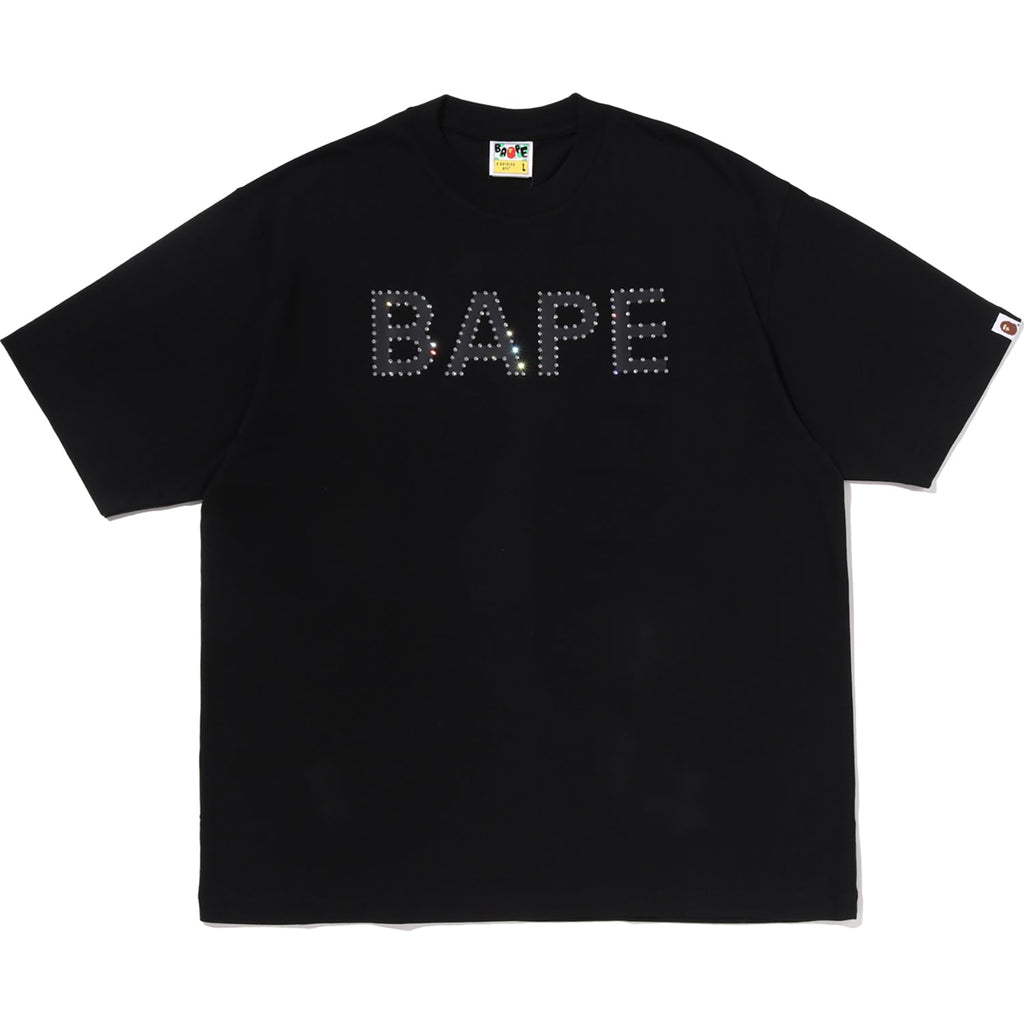 BAPE RHINESTONE LOGO RELAXED FIT TEE MENS