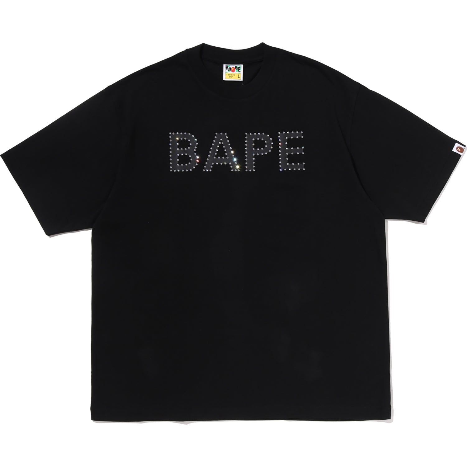 BAPE RHINESTONE LOGO RELAXED FIT TEE MENS