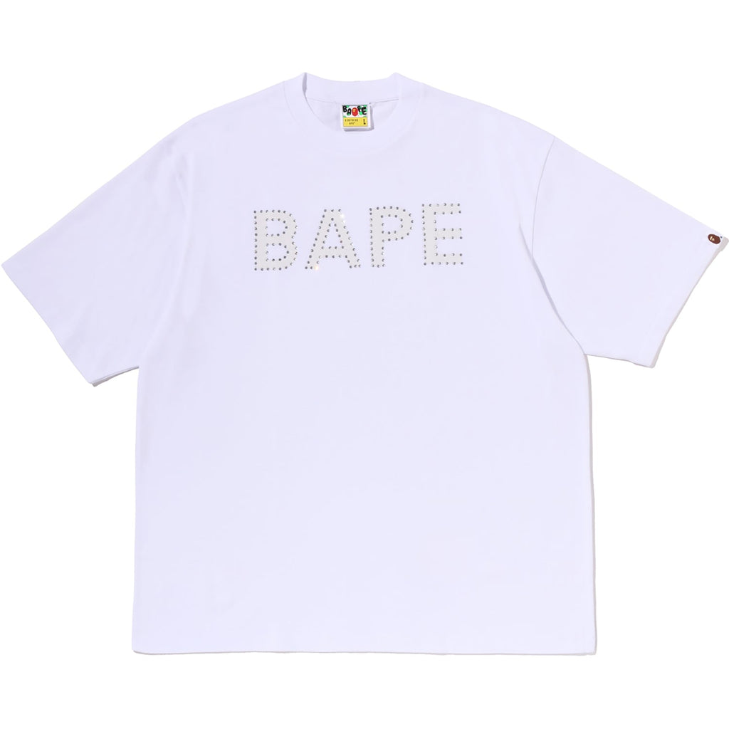BAPE RHINESTONE LOGO RELAXED FIT TEE MENS
