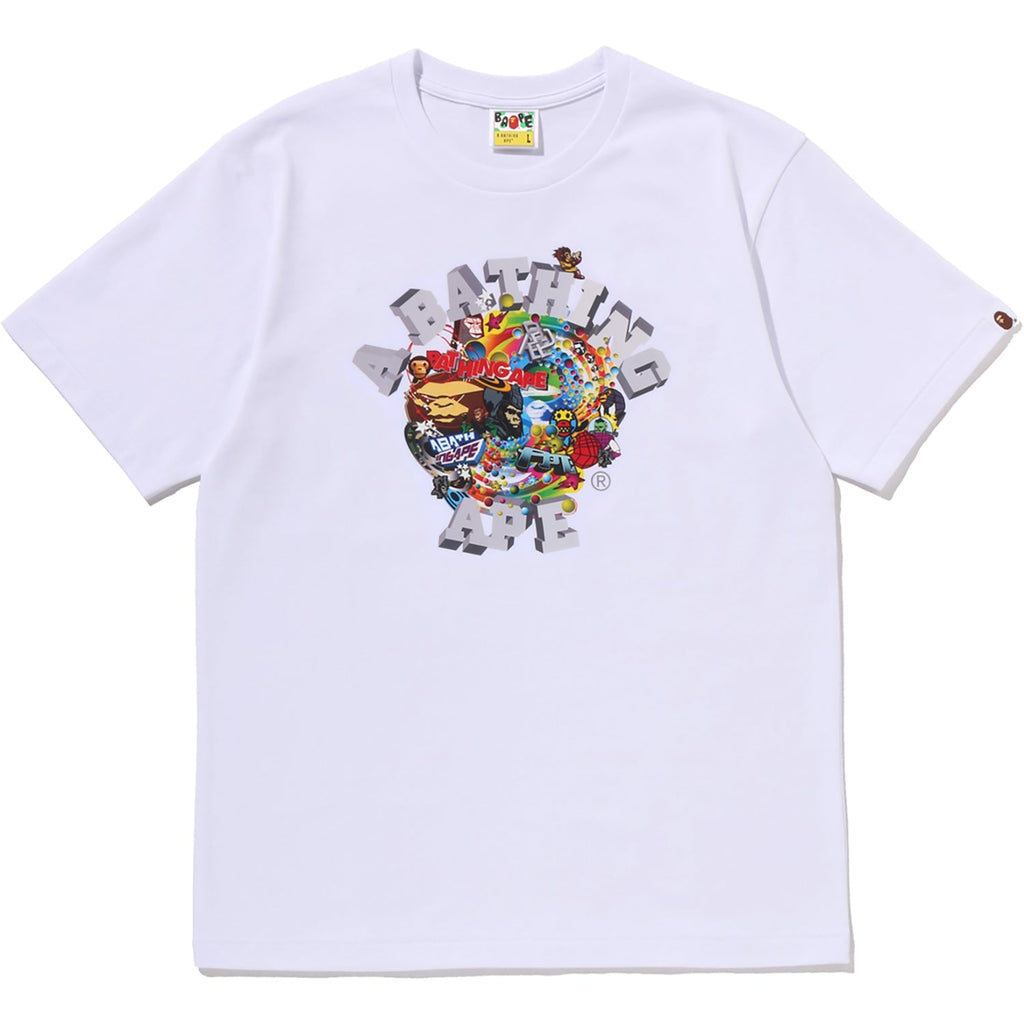 COLORFUL 3D GRAPHIC COLLEGE TEE MENS