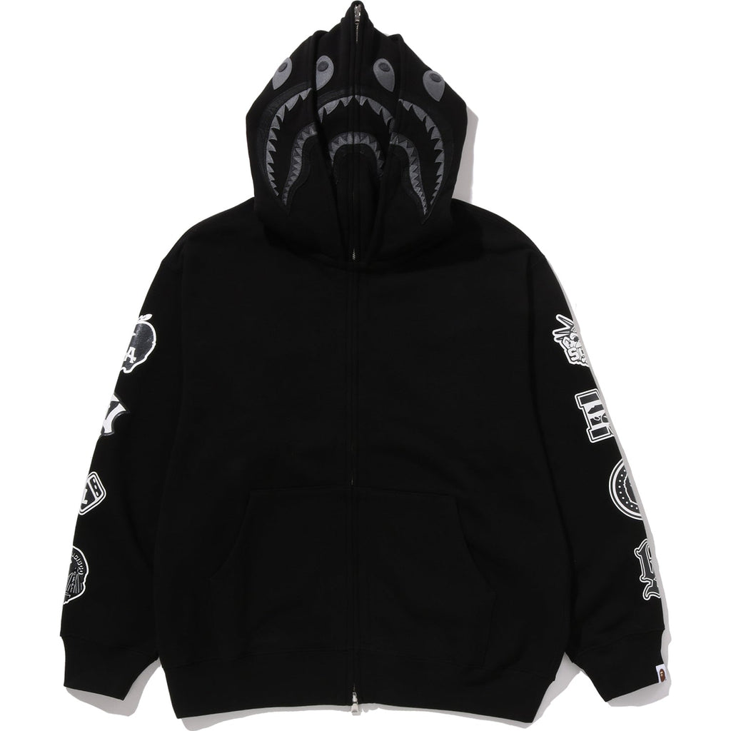 BAPE US BLACK FRIDAY DOUBLE SHARK RELAXED FIT FULL ZIP HOODIE MENS