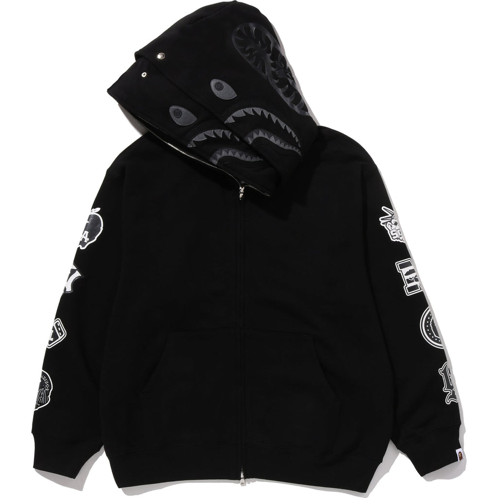 BAPE US BLACK FRIDAY DOUBLE SHARK RELAXED FIT FULL ZIP HOODIE MENS