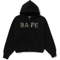 ABC CAMO CRYSTAL LOGO WIDE ZIP HOODIE LADIES