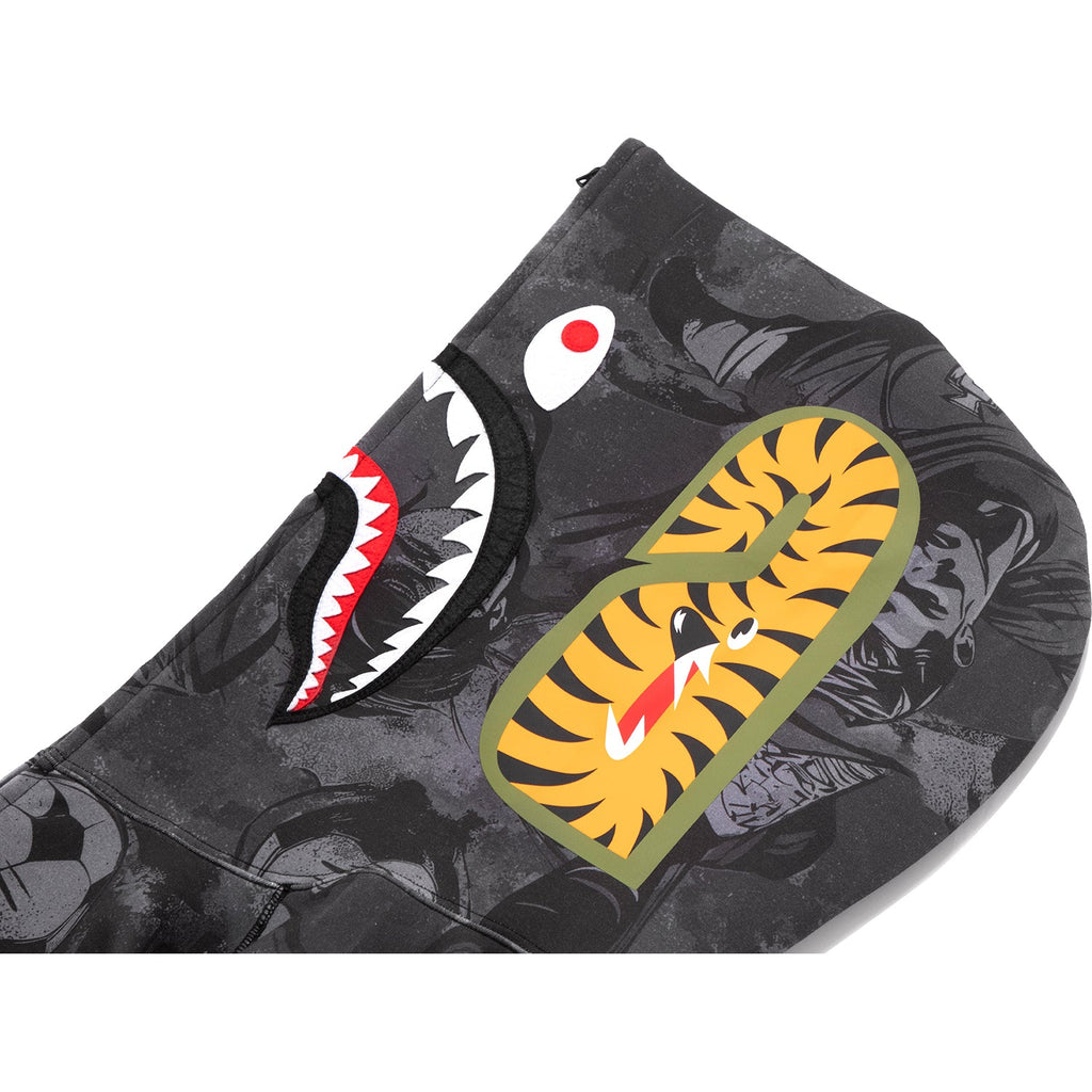 BAPE X CR7 LIFE ALL OVER PRINT LOGO RELAXED FIT SHARK HOODIE MENS
