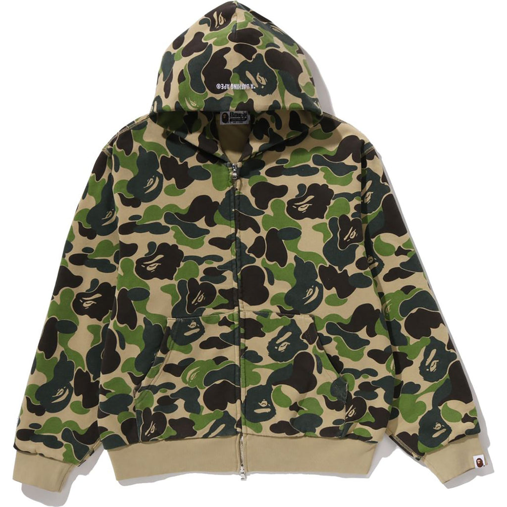ABC CAMO HEAVY WASH CROPPED FIT ZIP HOODIE MENS