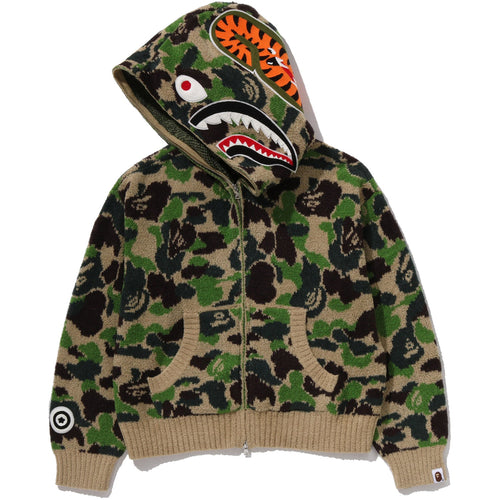 ABC CAMO TOWEL JACQUARD SHARK CROPPED FULL ZIP HOODIE LADIES