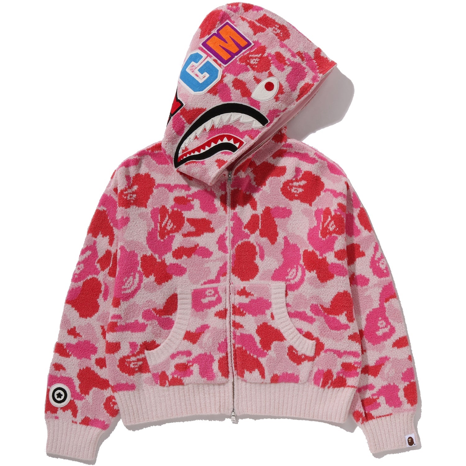 ABC CAMO TOWEL JACQUARD SHARK CROPPED FULL ZIP HOODIE LADIES