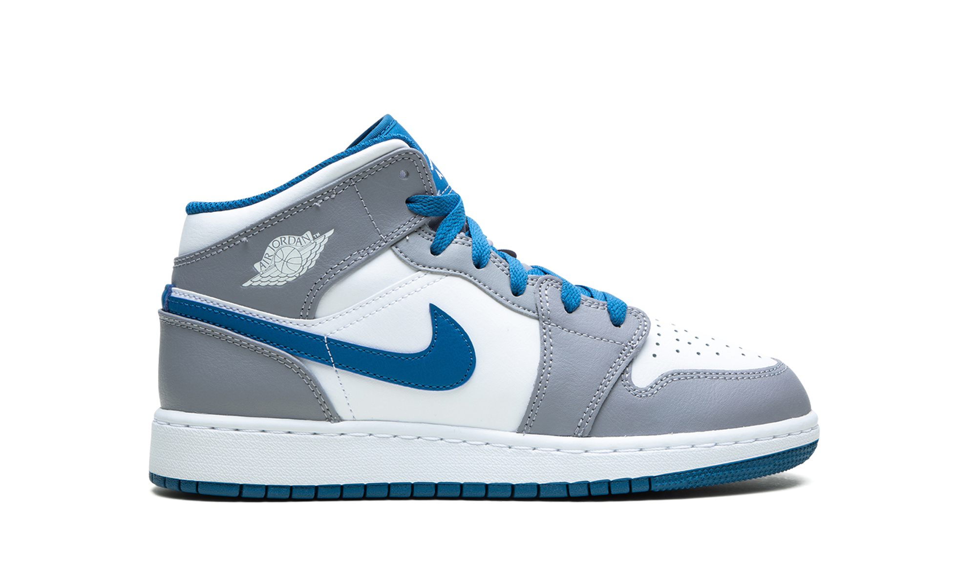 Air Jordan 1 Mid GS "Cement / True Blue" DQ8423 014