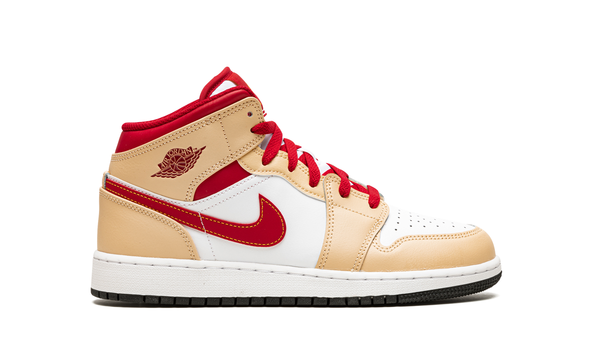 Air Jordan 1 Mid GS "Beige / Red" 554725 201
