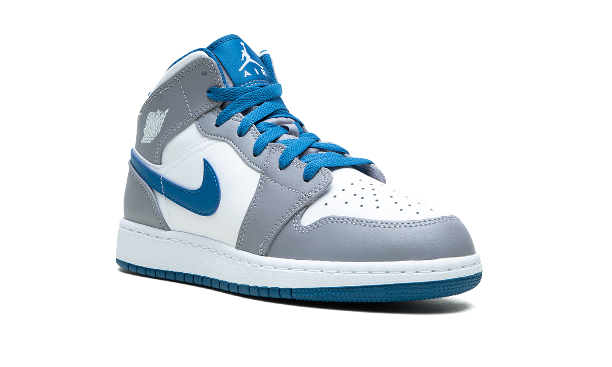 Air Jordan 1 Mid GS "Cement / True Blue" DQ8423 014