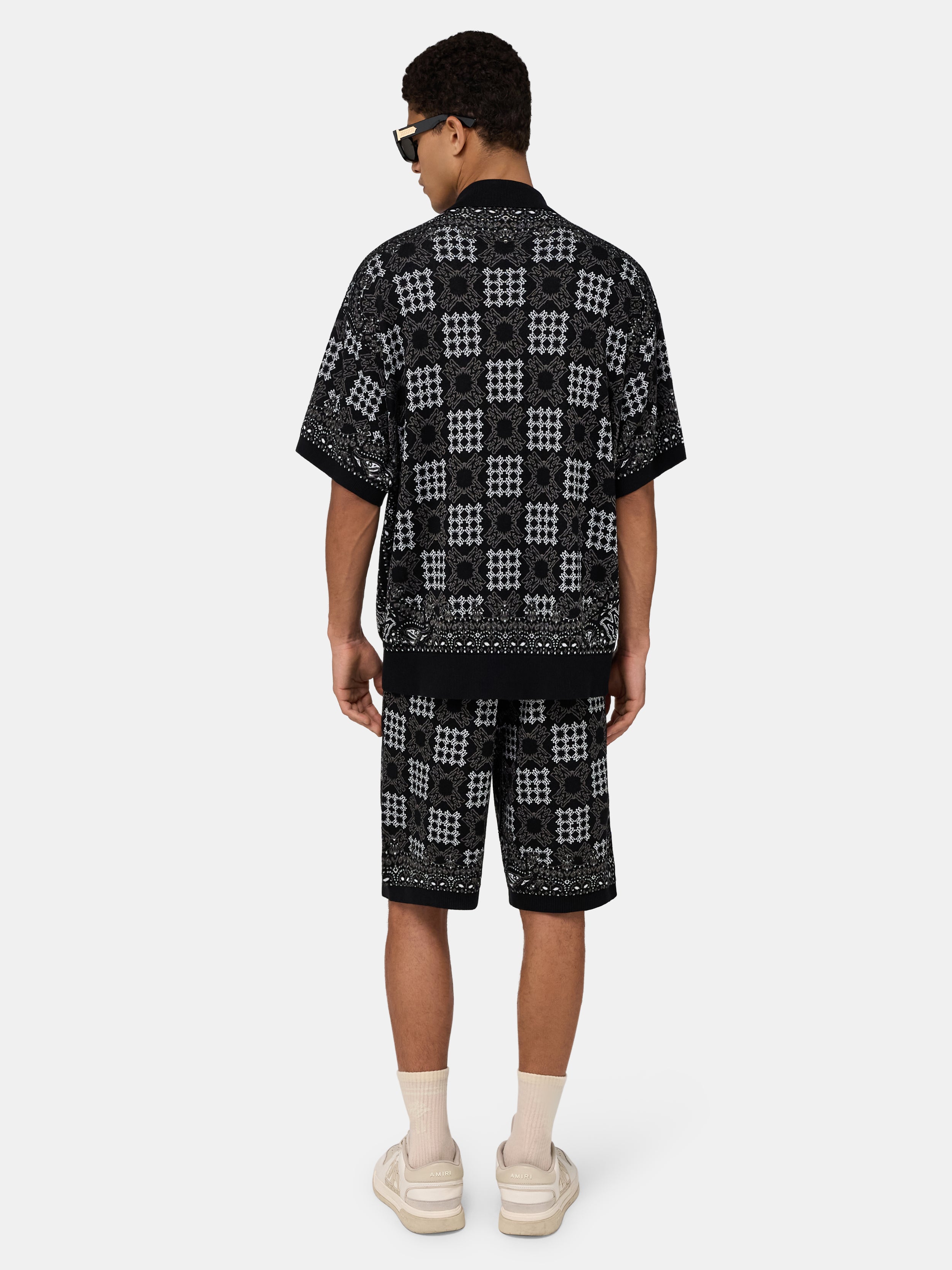 MA QUAD CHECK MESH KNIT SHIRT - Black