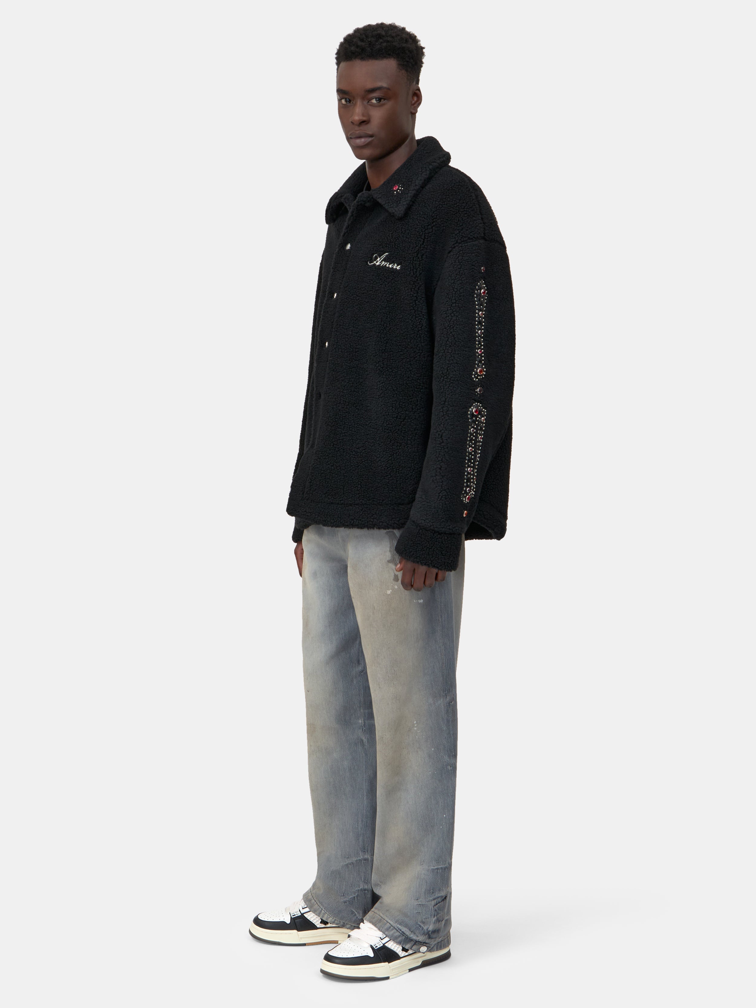 BONES STUDDED OVERSHIRT - Black