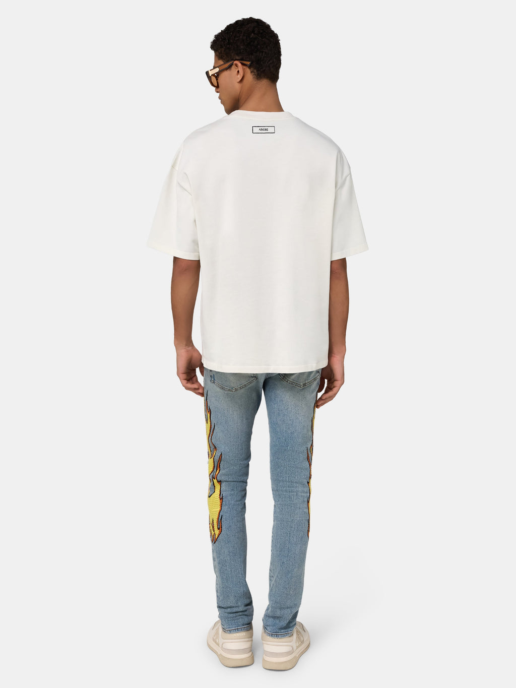 FLAMES EMB SKINNY JEAN - Ash Indigo