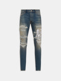 AMIRI EAGLE REPAIR SKINNY JEAN - Driftwood Blue
