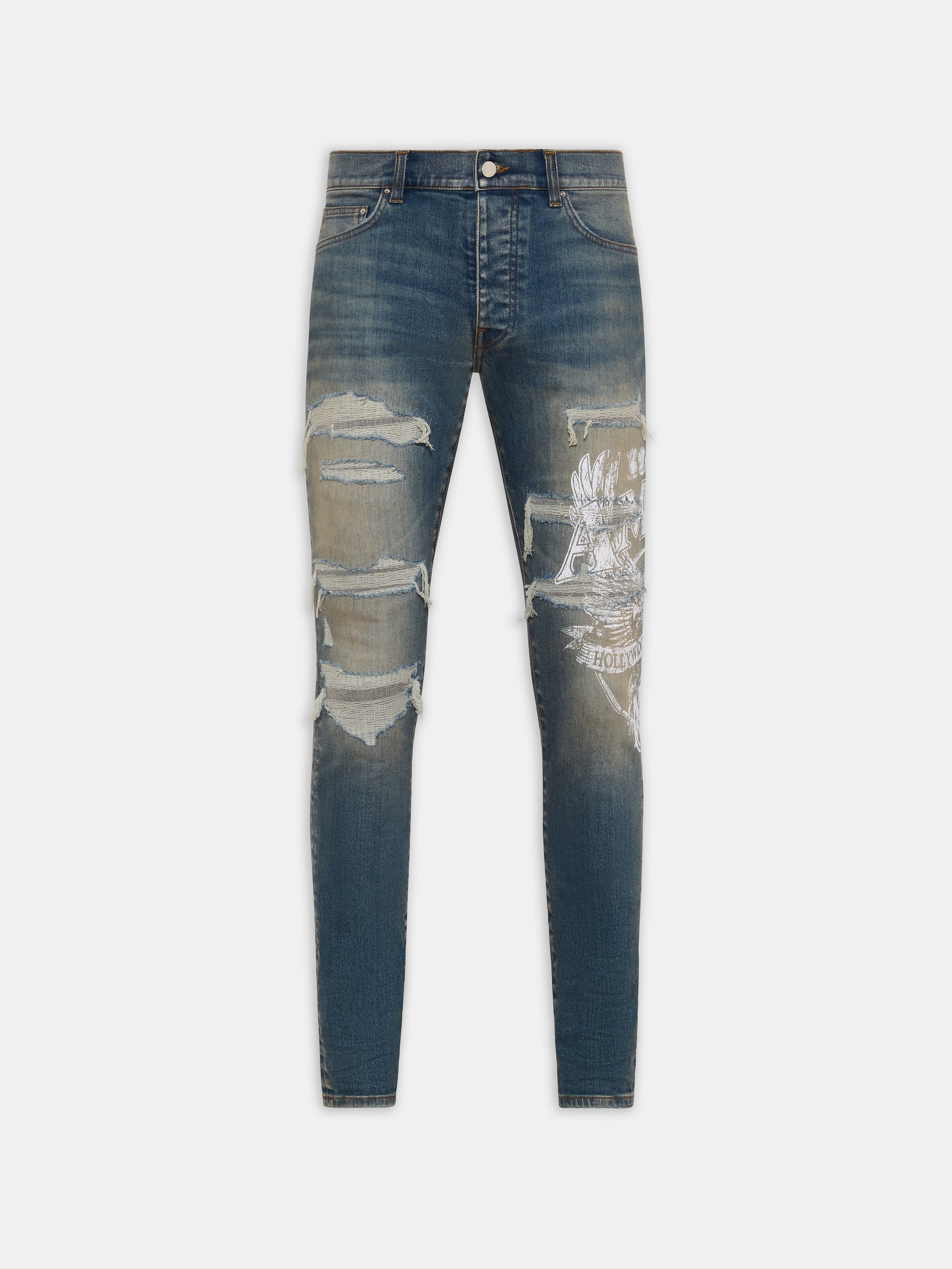 AMIRI EAGLE REPAIR SKINNY JEAN - Driftwood Blue