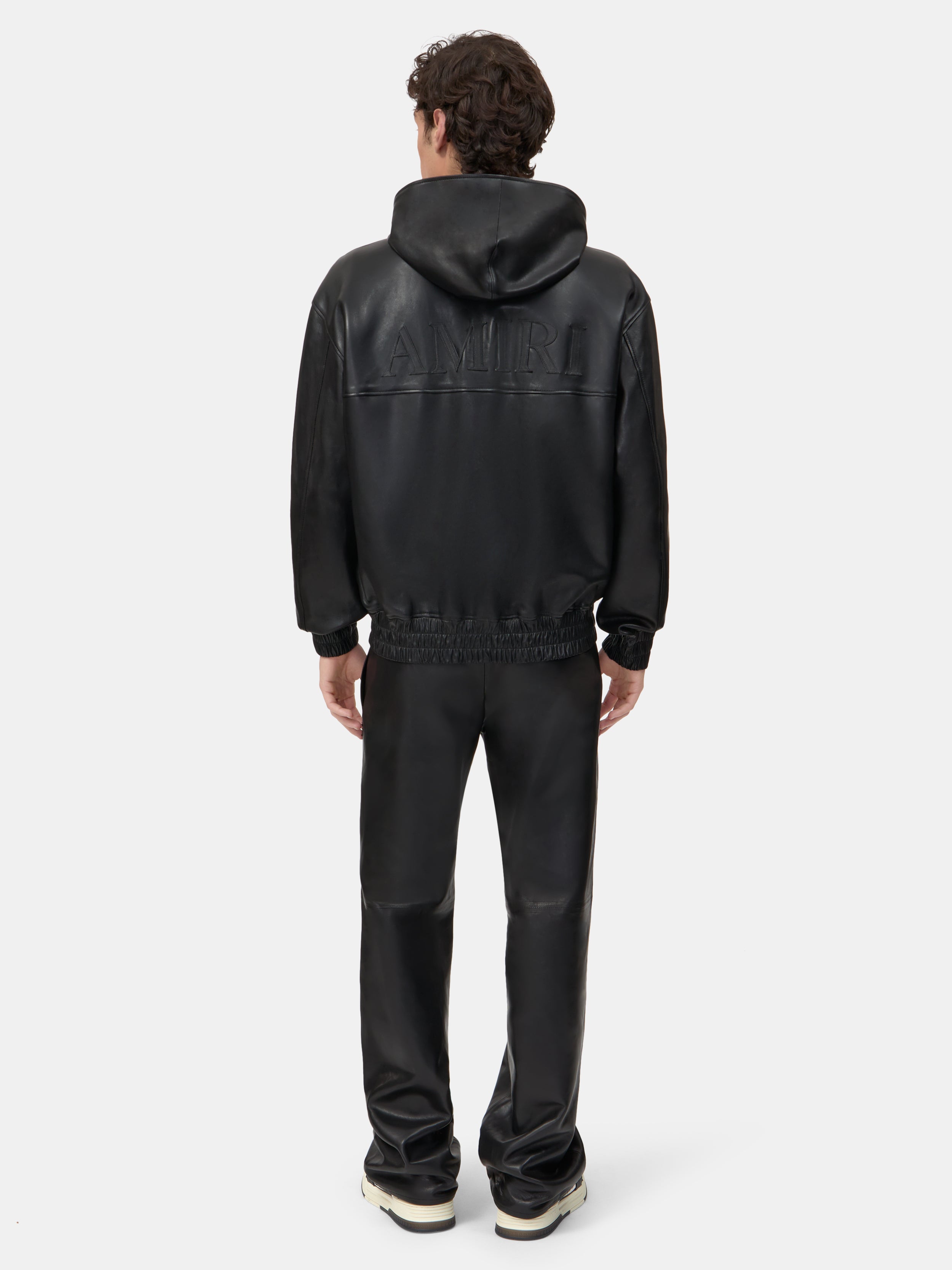 LEATHER TRACK PANT - Black