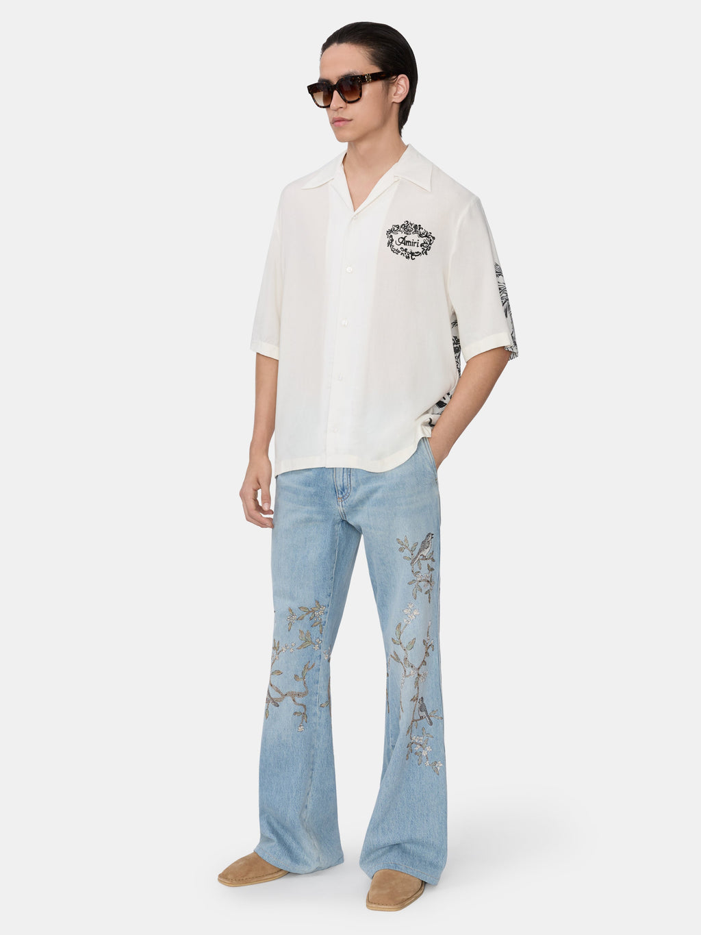FLORAL EMBELLISHED JEAN - Sunset Blue