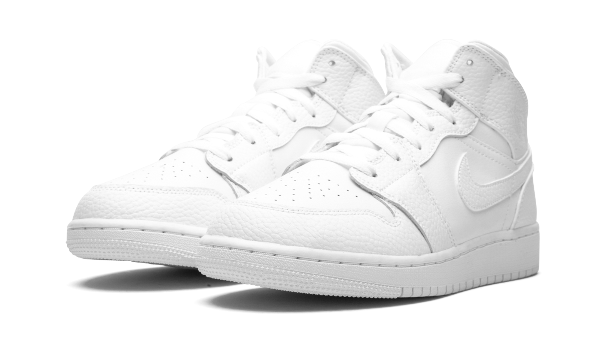 Air Jordan 1 Mid GS "Triple White" 554725 130