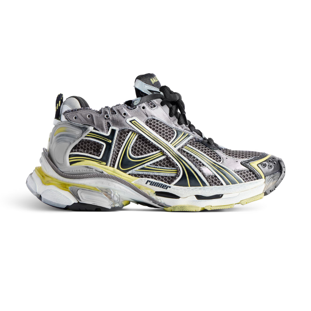 Runner Sneaker – Grey/Yellow/White