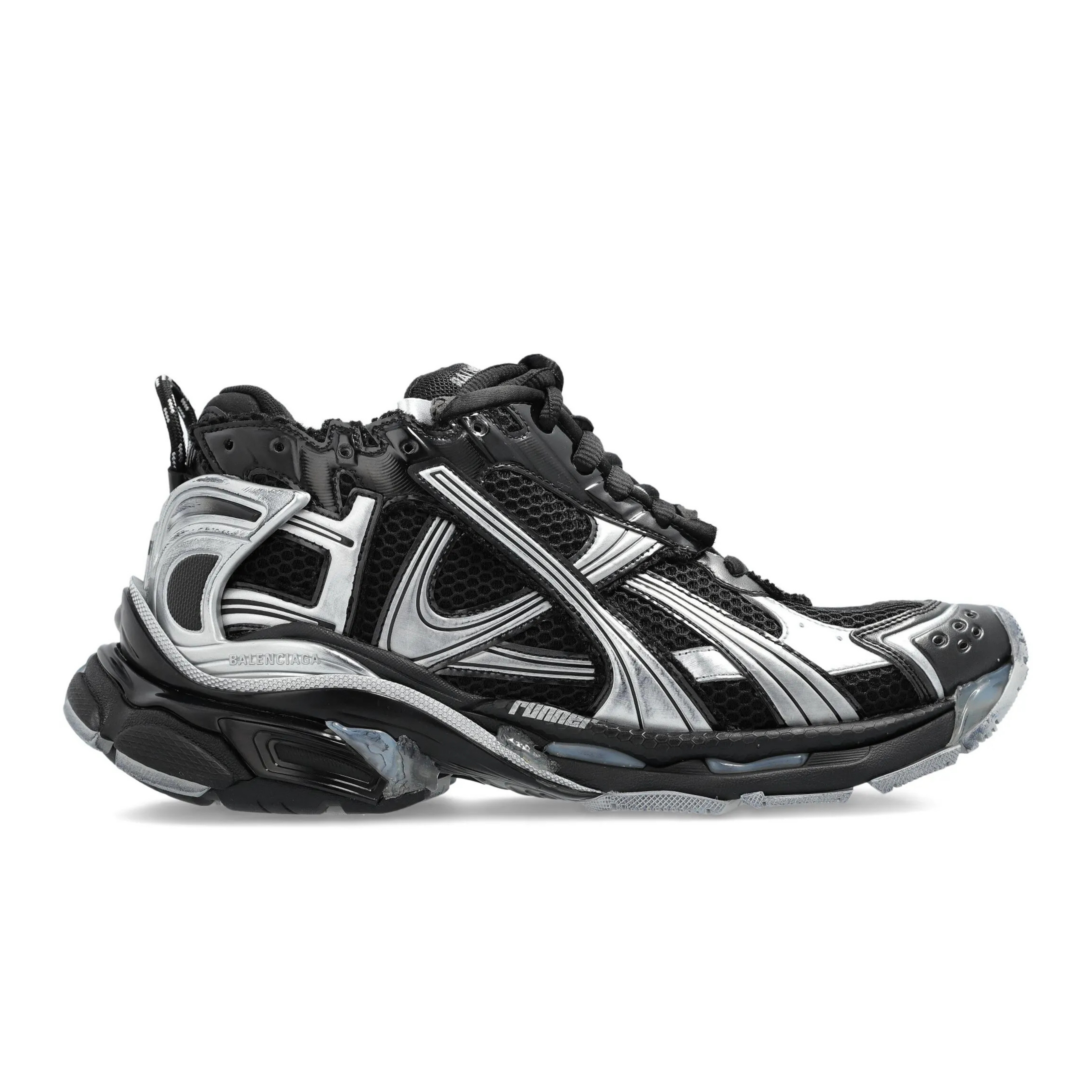 Lace-Up Metallic Trainers