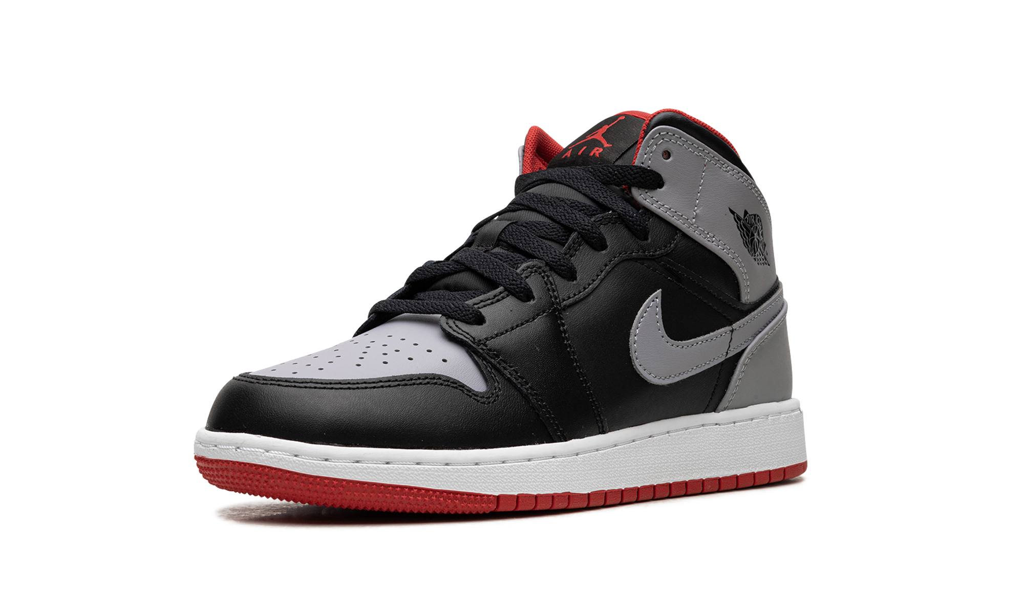 AIR JORDAN 1 MID GS "Black Grey Red" DQ8423 006