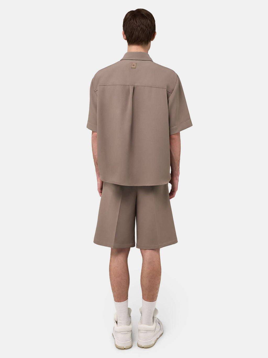 AMIRI PATCH CADY SHORT SLEEVE POCKET SHIRT - Dark Sand