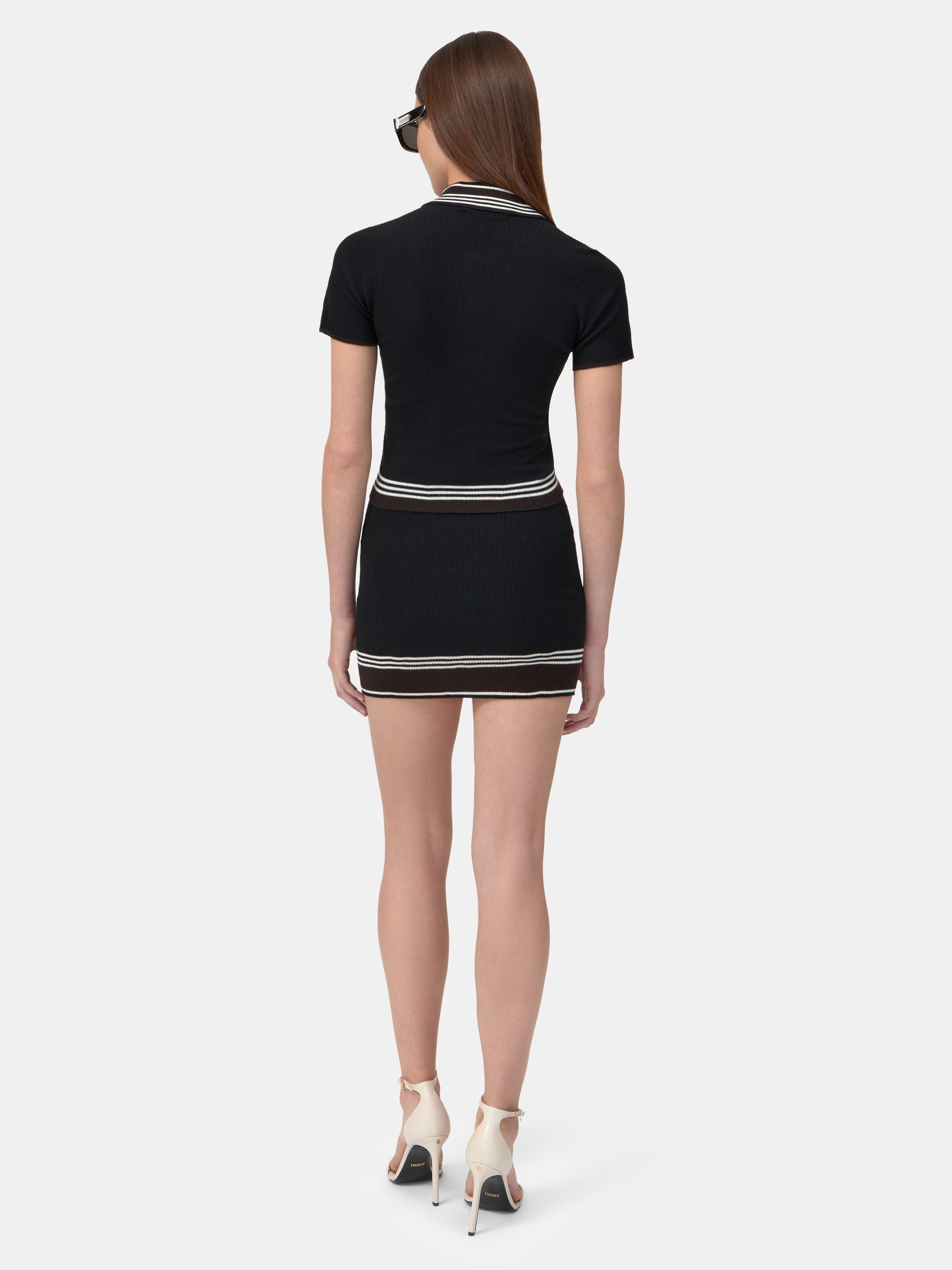 WOMEN - WOMEN'S MA STRIPE MINI SKIRT - Black