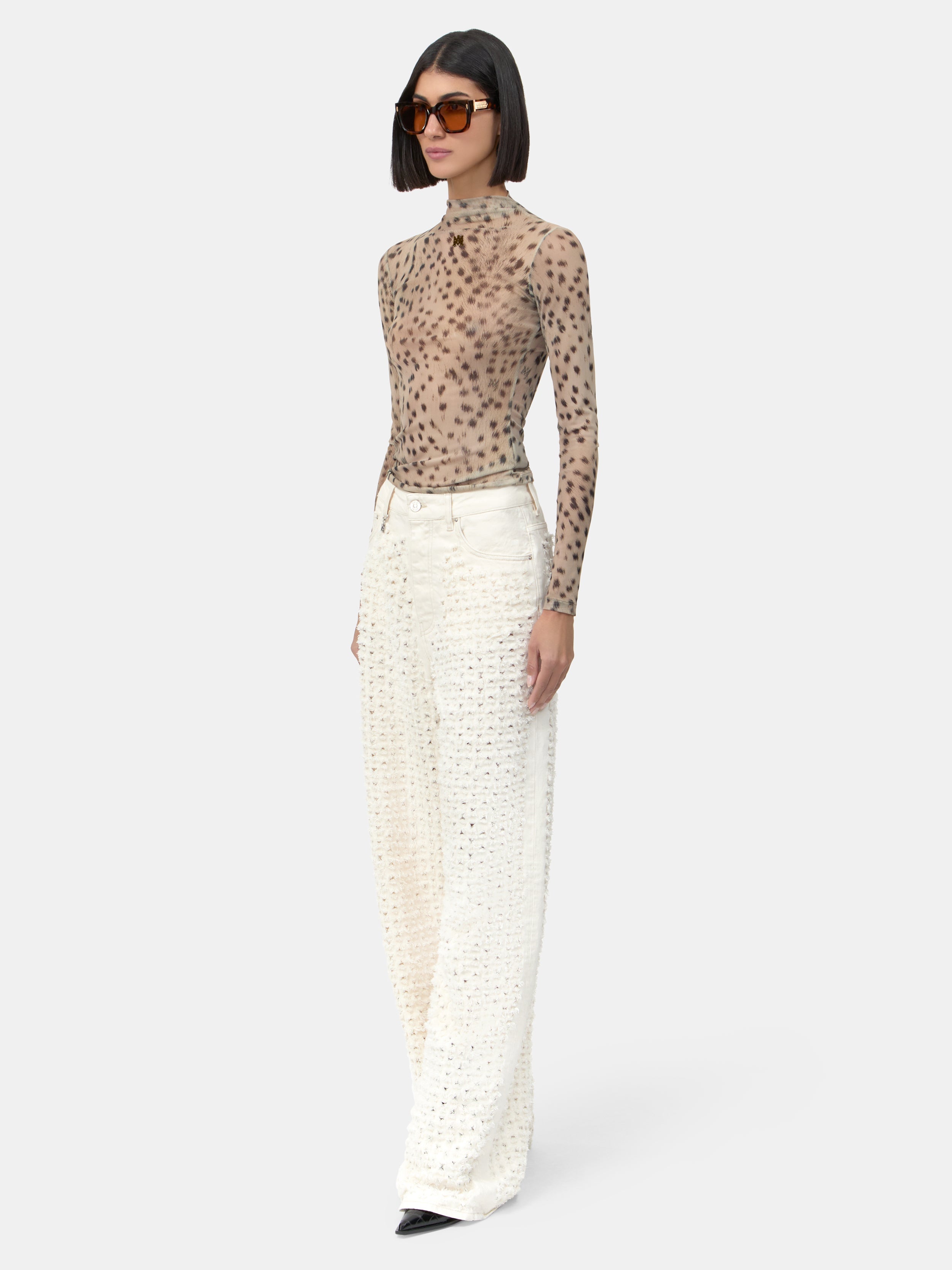 WOMEN - WOMEN'S BOUCLE DENIM STRAIGHT JEAN - Ecru