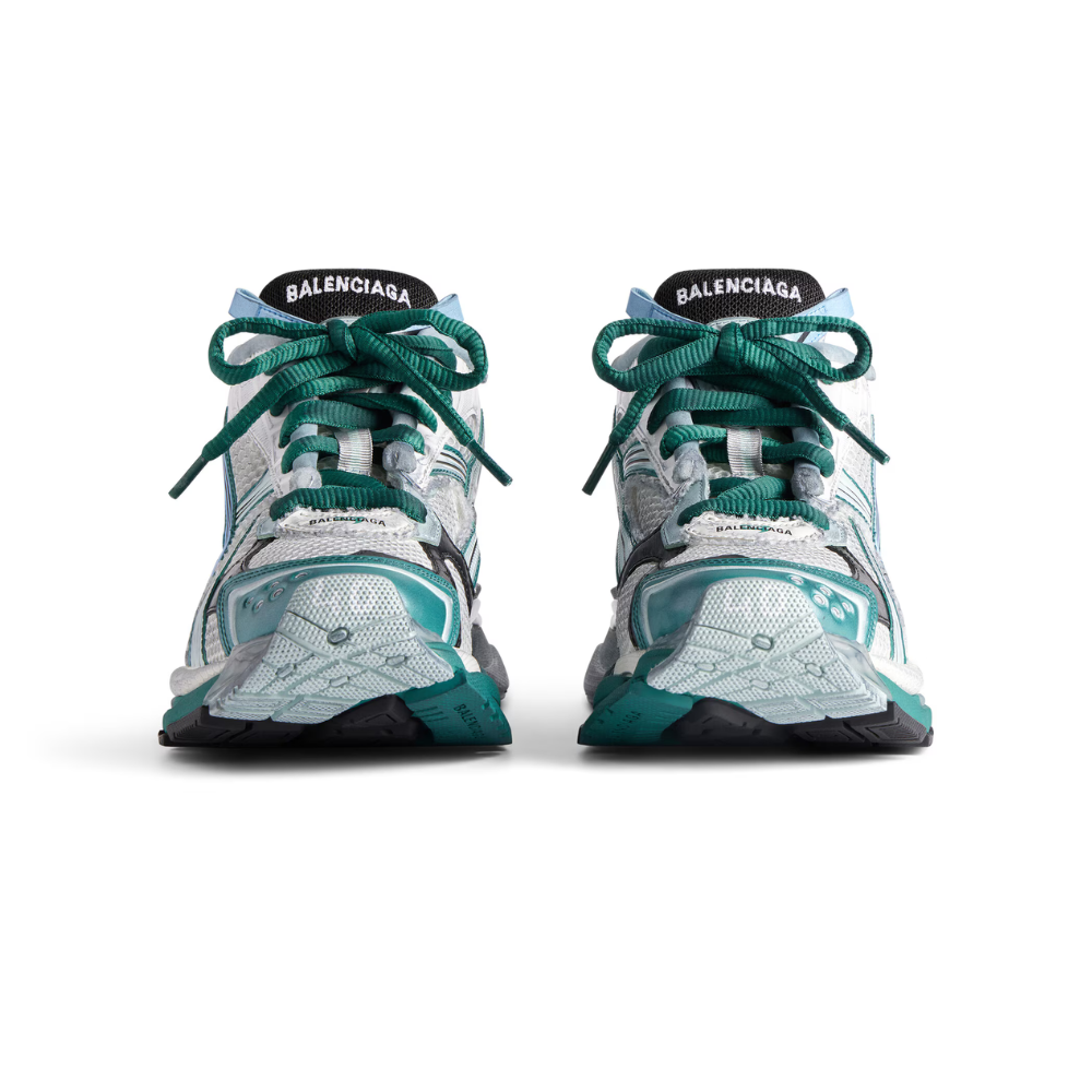Runner Sneaker – White/Green/Blue