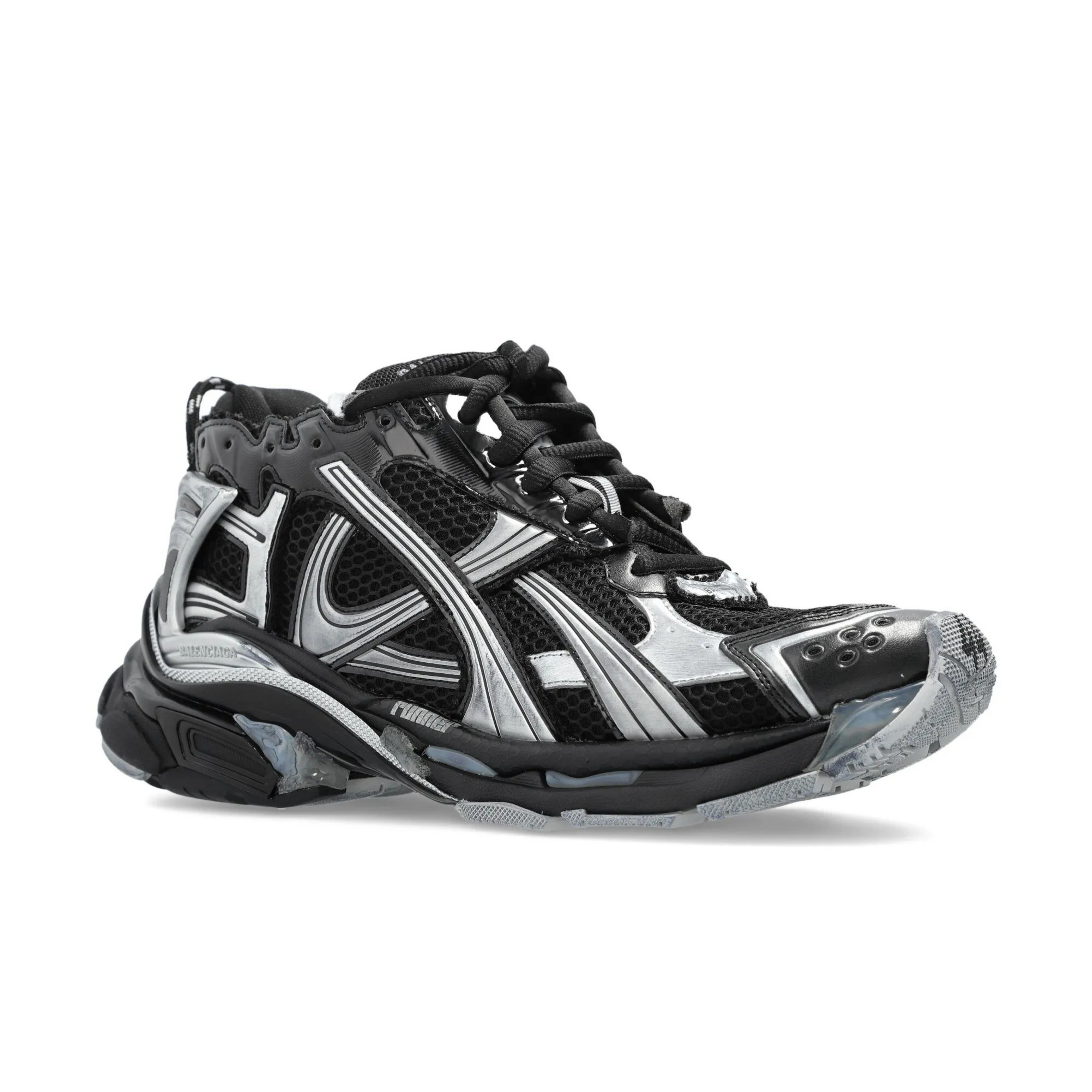 Lace-Up Metallic Trainers