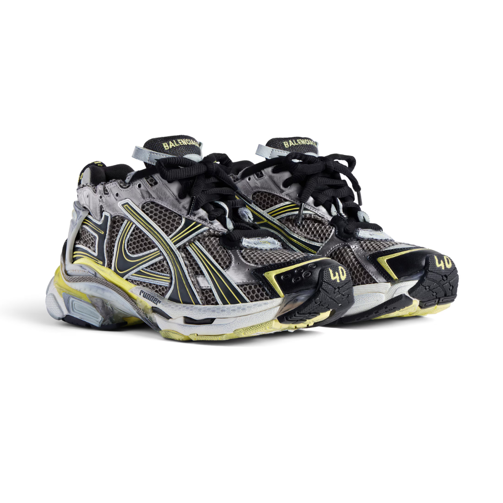 Runner Sneaker – Grey/Yellow/White