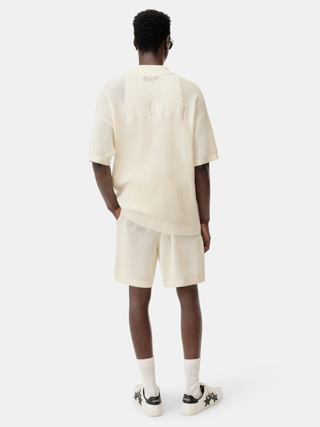 AMIRI CROCHET MESH SHIRT - Ivory